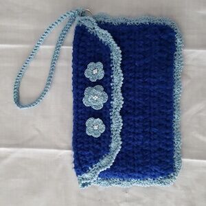 Handmade crochet wristlet purse